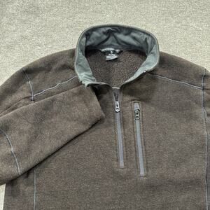 Kuhl Fleece Pullover Mens‎ Brown Quarter Zip Long Sleeve Outdoor Sweater XL Hike